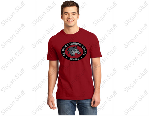 ST. PIUS Short Sleeve Spirit T-Shirt Heathered Red