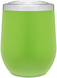 12oz thermal tumbler with copper vibrant colors lime green